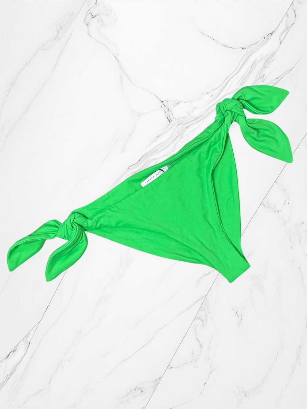 Susana Monaco Adjustable Tie Bikini Bottoms Zing Green High Leg Size Small NWT